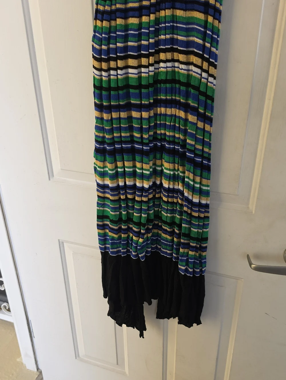 MAJE Ramacca Striped Knitted Maxi Wrap Dress